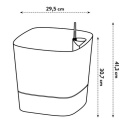 Elho Greensense Aqua Care Square 30 – Doniczka na rośliny, szara/jasna cementowa, Ø 29,5 x 30,2 cm