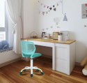 Nowoczesne krzesło biurowe dla dzieci FurnitureR, regulowane i obrotowe, turkusowe