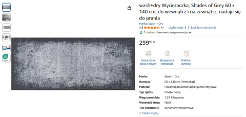 wash+dry Wycieraczka – Shades of Grey 140 x 60 cm wash+dry Wycieraczka – Shades of Grey 140 x 60 cm