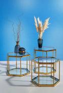 Stolik kawowy Comb 55x55 cm złoty – Kare Design