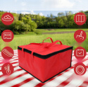 Torba izolacyjna na lunch – przenośna torba bento, czerwona