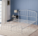 Zinus Heidi 30 cm – metalowa rama łóżka z zagłówkiem i podnóżkiem, 135x190 cm, biała