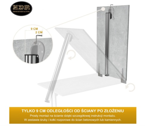 Funkcjonalny składany stolik ścienny 74 cm KDR Funkcjonalny składany stolik ścienny 74 cm KDR