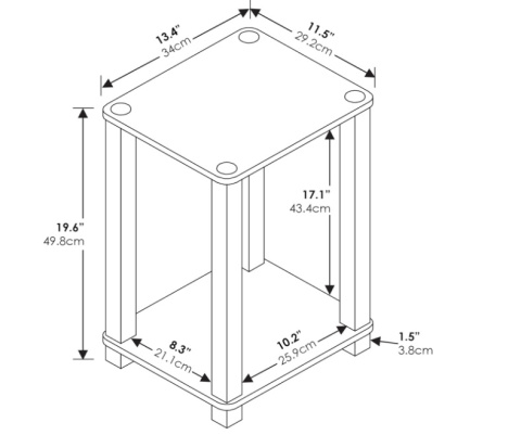 Furinno Simplistic – stolik nocny z półką Furinno Simplistic – stolik nocny z półką
