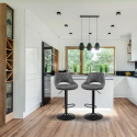 Hoker barowy SONGMICS – ciemnoszary, aksamit