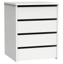 Komoda MUEBLES PITARCH Tibet – 4 szuflady, biały wysoki połysk