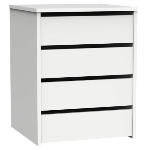 Komoda MUEBLES PITARCH Tibet – 4 szuflady, biały wysoki połysk