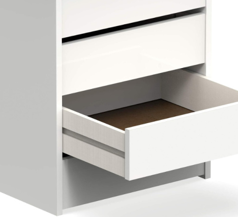 Komoda MUEBLES PITARCH Tibet – 4 szuflady, biały wysoki połysk Komoda MUEBLES PITARCH Tibet – 4 szuflady, biały wysoki połysk