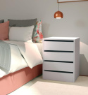Komoda MUEBLES PITARCH Tibet – 4 szuflady, biały wysoki połysk