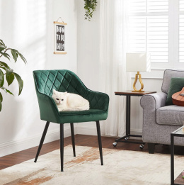 Krzesło do jadalni i salonu SONGMICS – pikowane, welurowe, eleganckie