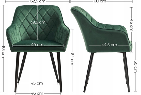 Krzesło do jadalni i salonu SONGMICS – pikowane, welurowe, eleganckie Krzesło do jadalni i salonu SONGMICS – pikowane, welurowe, eleganckie