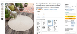 Dywan Santo Plus Kremowy Okrągły 120 cm Boho |