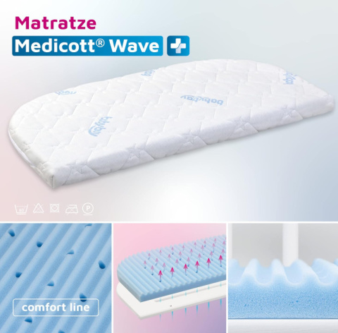 babybay Łóżko dostawne z materacem Medicott Wave babybay Łóżko dostawne z materacem Medicott Wave