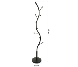 Versa Swindon – minimalistyczny wieszak stojący na ubrania, czarny, metalowy