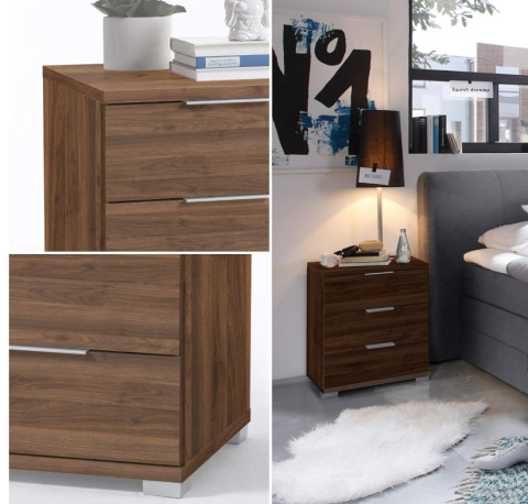 Stolik nocny Columbia – 3 szuflady, orzech Stolik nocny Columbia – 3 szuflady, orzech