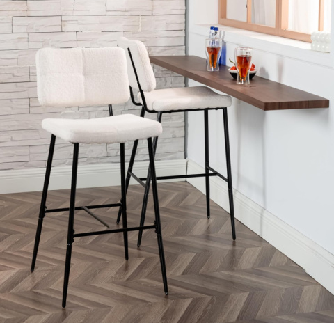 MEUBLE COSY hoker, krzesło barowe z oparciem i podnóżkiem, siedzisko 75 cm MEUBLE COSY hoker, krzesło barowe z oparciem i podnóżkiem, siedzisko 75 cm