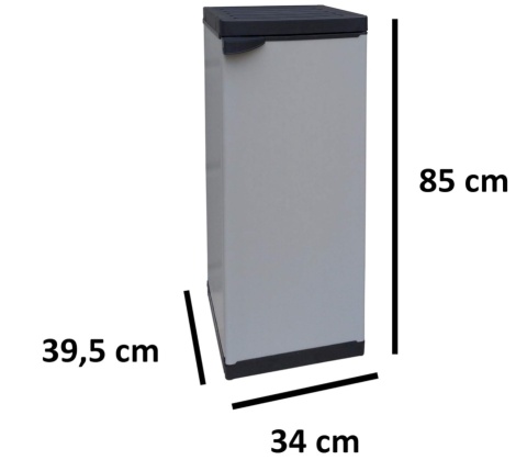 Adventa Szafa na Ubrania z Żywicy Poliestrowej 1 Drzwi Regulowana Półka Szaro-Czarna 34x39,5x85 cm Adventa Szafa na Ubrania z Żywicy Poliestrowej 1 Drzwi Regulowana Półka Szaro-Czarna 34x39,5x85 cm