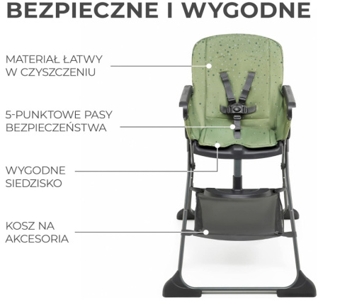 Kinderkraft FOLDEE Krzesełko do karmienia Zielone Kinderkraft FOLDEE Krzesełko do karmienia Zielone