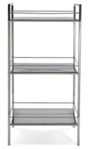 Versa Hannover – Szafka łazienkowa pomocnicza z 3 półkami, srebrna, 84 x 31 x 19 cm