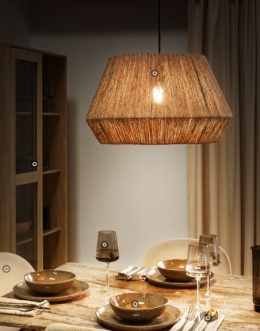 Beliani BIRAU – lampa wisząca z juty naturalna boho Ø48 cm