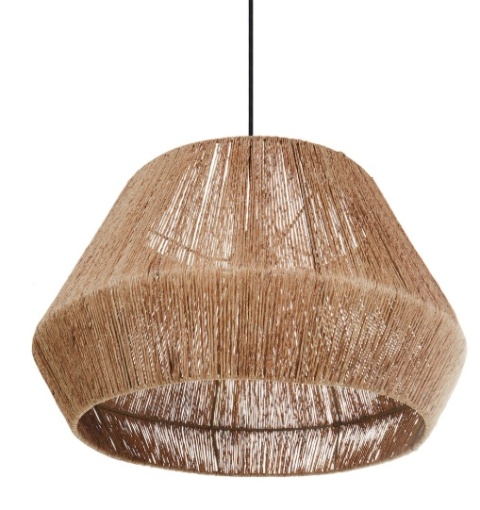 Beliani BIRAU – lampa wisząca z juty naturalna boho Ø48 cm Beliani BIRAU – lampa wisząca z juty naturalna boho Ø48 cm