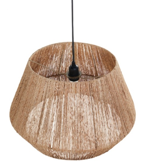 Beliani BIRAU – lampa wisząca z juty naturalna boho Ø48 cm Beliani BIRAU – lampa wisząca z juty naturalna boho Ø48 cm