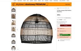 Beliani BUMI – lampa wisząca rattanowa naturalna boho 45 cm