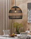 Beliani BUMI – lampa wisząca rattanowa naturalna boho 45 cm