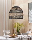Beliani BUMI – lampa wisząca rattanowa naturalna boho 45 cm
