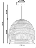 Beliani BUMI – lampa wisząca rattanowa naturalna boho 45 cm