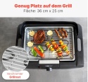 Clatronic BQ 3507 Grill Stołowy Elektryczny 2000W – Chromowany Ruszt, Obudowa Cool-Touch i Ochrona przed Wiatrem