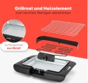 Clatronic BQ 3507 Grill Stołowy Elektryczny 2000W – Chromowany Ruszt, Obudowa Cool-Touch i Ochrona przed Wiatrem