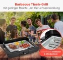 Clatronic BQ 3507 Grill Stołowy Elektryczny 2000W – Chromowany Ruszt, Obudowa Cool-Touch i Ochrona przed Wiatrem