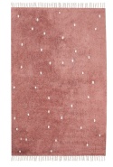 Dywan Beliani ASTAF – jasnoczerwony, bawełna, 140×200 cm, w kropki z frędzlami