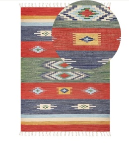 Dywan bawełniany kilim 200 x 300 cm wielokolorowy KAMARIS