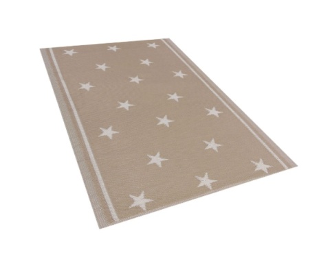 Dywan zewnętrzny Beliani LATUR – 120 x 180 cm, beżowy, wzór w gwiazdy Dywan zewnętrzny Beliani LATUR – 120 x 180 cm, beżowy, wzór w gwiazdy