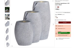 Fontanna ogrodowa BELIANI BELIOANI szara z LED – kaskadowa dekoracja ogrodu z oświetleniem, 70 cm
