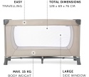Hauck Łóżeczko Turystyczne dla Dzieci 125x65x76 cm – Składane, Lekkie, Beżowe z Torbą Transportową (Model 604144)