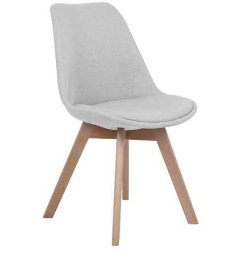 Krzesło do jadalni Beliani DAKOTA II jasnoszare – styl retro, drewno bukowe Krzesło do jadalni Beliani DAKOTA II jasnoszare – styl retro, drewno bukowe