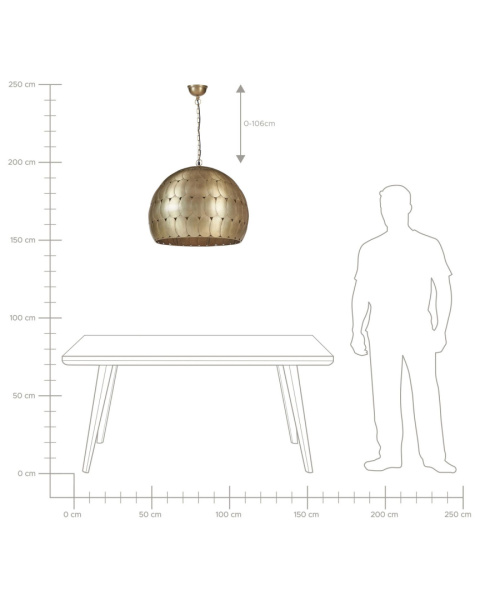 Lampa Wisząca HARANGI Beliani Metal Mosiądz Retro Klosz Sferyczny Lampa Wisząca HARANGI Beliani Metal Mosiądz Retro Klosz Sferyczny
