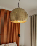 Lampa Wisząca HARANGI Beliani Metal Mosiądz Retro Klosz Sferyczny