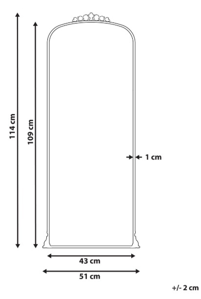 Lustro ścienne Beliani LIVRY – złote, 51×114 cm, metalowa rama, styl vintage Lustro ścienne Beliani LIVRY – złote, 51×114 cm, metalowa rama, styl vintage