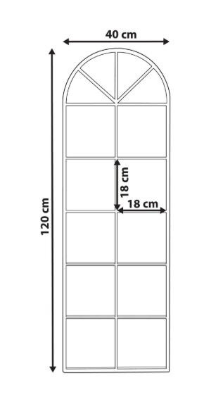 Lustro ścienne metalowe 40x120 cm czarne BROUAGE Lustro ścienne metalowe 40x120 cm czarne BROUAGE
