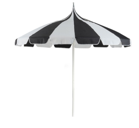 Parasol ogrodowy Beliani MINOA ⌀ 245 cm – czarno-biały, z aluminium Parasol ogrodowy Beliani MINOA ⌀ 245 cm – czarno-biały, z aluminium