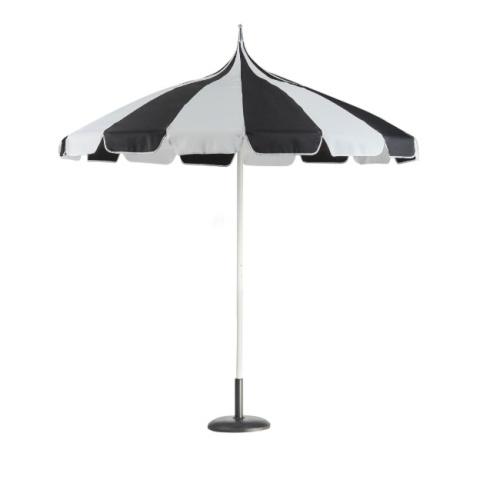 Parasol ogrodowy Beliani MINOA ⌀ 245 cm – czarno-biały, z aluminium Parasol ogrodowy Beliani MINOA ⌀ 245 cm – czarno-biały, z aluminium