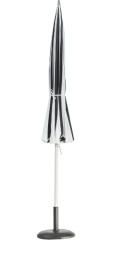 Parasol ogrodowy Beliani MINOA ⌀ 245 cm – czarno-biały, z aluminium