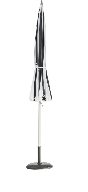 Parasol ogrodowy Beliani MINOA ⌀ 245 cm – czarno-biały, z aluminium Parasol ogrodowy Beliani MINOA ⌀ 245 cm – czarno-biały, z aluminium