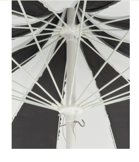 Parasol ogrodowy Beliani MINOA ⌀ 245 cm – czarno-biały, z aluminium Parasol ogrodowy Beliani MINOA ⌀ 245 cm – czarno-biały, z aluminium