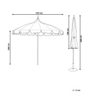 Parasol ogrodowy Beliani MINOA ⌀ 245 cm – czarno-biały, z aluminium
