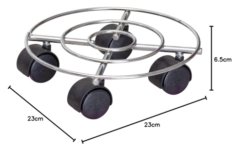 WAGNER Rolka na Rośliny Chromowana Ø 23 x 6,5 cm - Mobilna Podstawka Pod Doniczkę do Wnętrz (Max. 60 kg) WAGNER Rolka na Rośliny Chromowana Ø 23 x 6,5 cm - Mobilna Podstawka Pod Doniczkę do Wnętrz (Max. 60 kg)